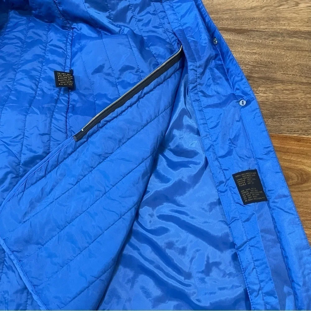Vintage Electric Blue Oversized‎ Lined Trench Coat Chiango by Fleet Street sz 12